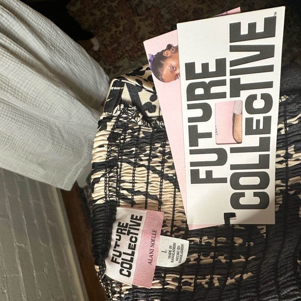 Future Collective Alani Noelle Black Animal Print Bandeau Crop Top - Picture 14 of 16